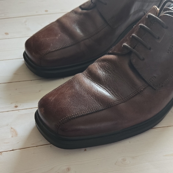 Ecco Helsinki 2 Men's Dark Brown Leather Lace up Derbys Shoes 12-12.5 - Picture 3 of 10